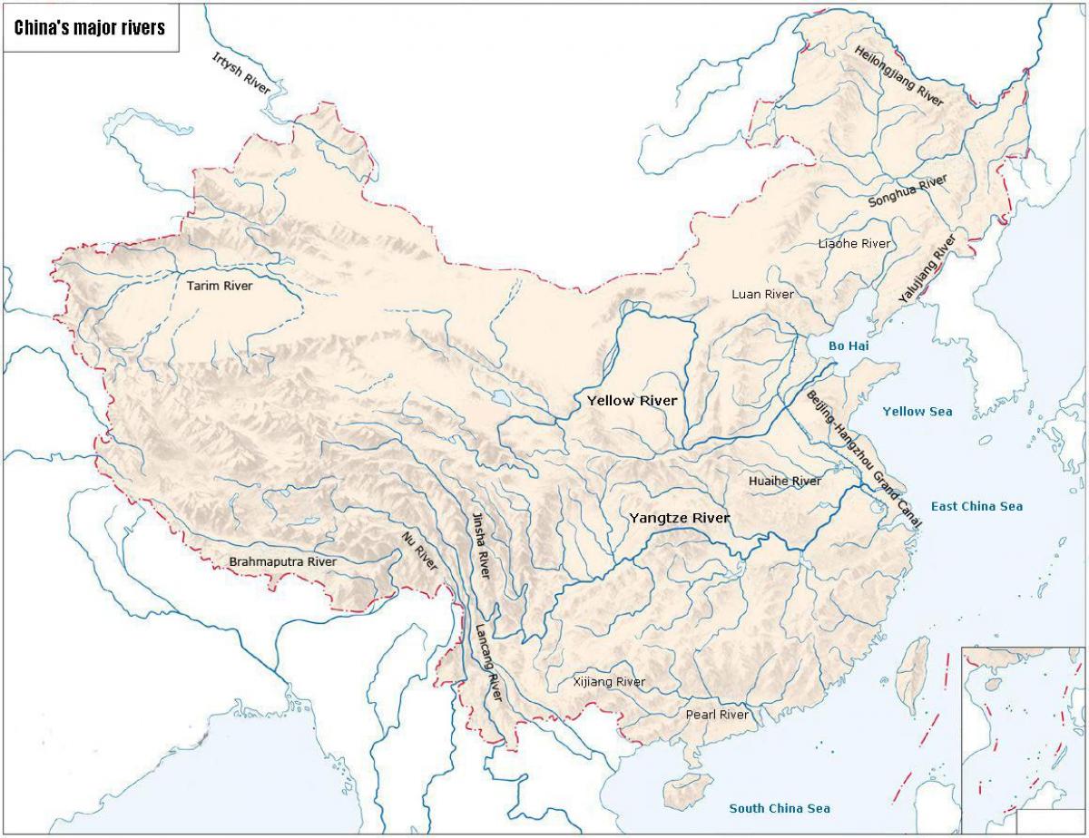 Карта рек Китая