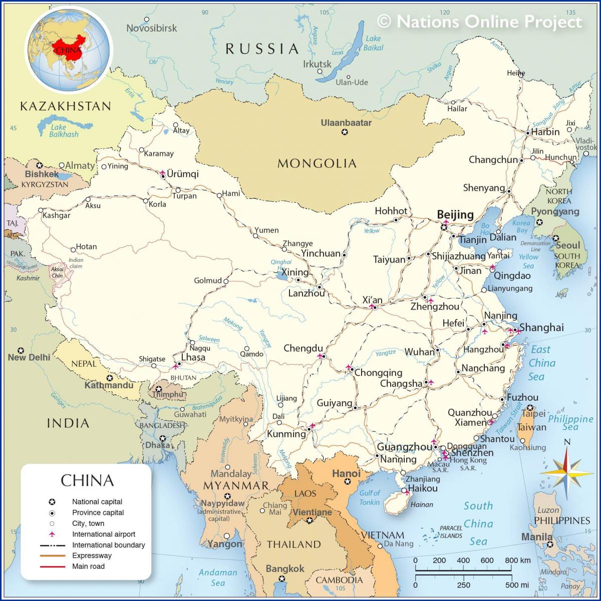 Карта страны Китай