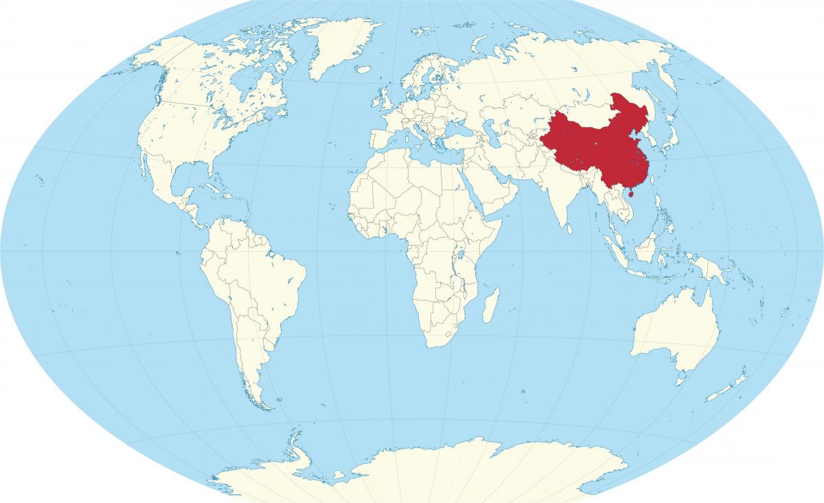 местоположение Китая на карте мира