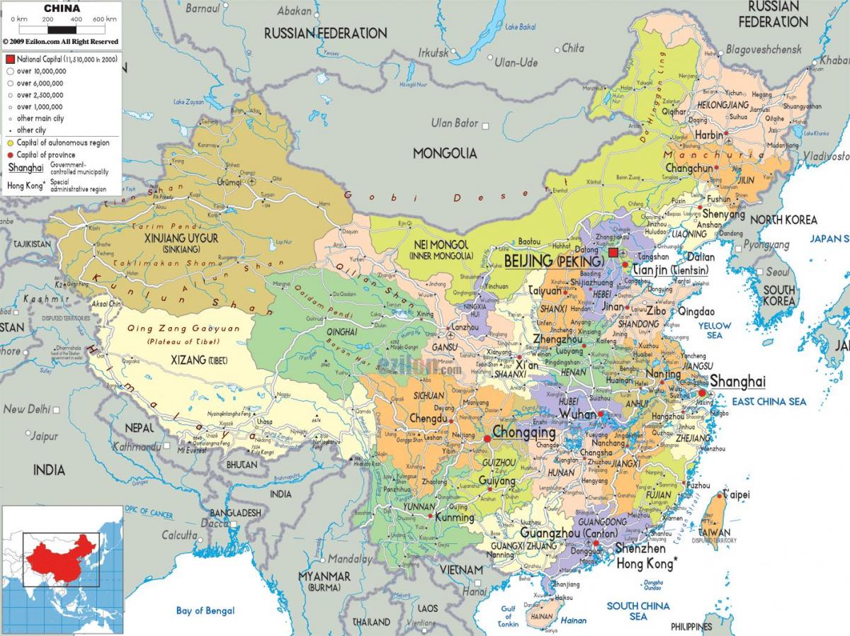 Большая карта Китая